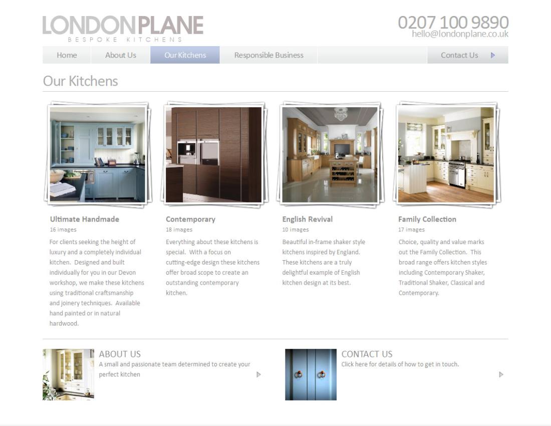 Drupal catalogue - bespoke kitchens, London & Devon