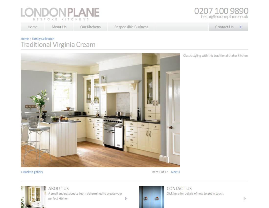 Drupal website - media galleries - bespoke kitchens, London & Devon